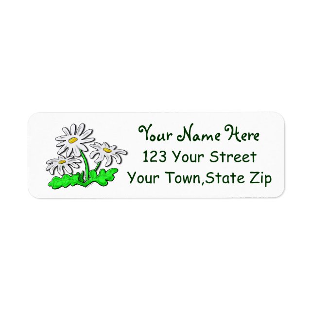 Personalized Daisy Daisies Return Address Labels (Front)