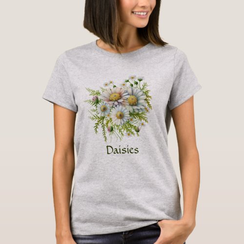 Personalized Daisy Floral Flowers Gardener Gift  T_Shirt