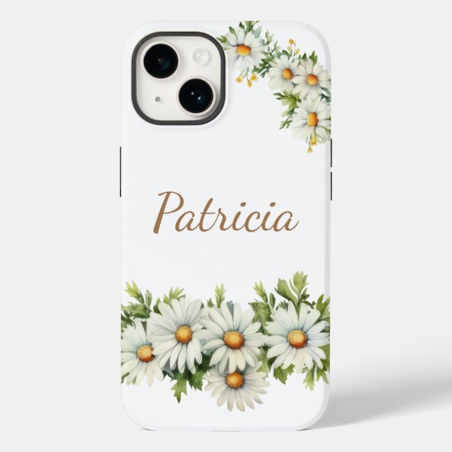 Personalized Daisy Floral Name Phone Case (Back)