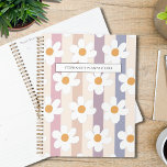 Personalized Daisy Floral Pattern Pastel Planner<br><div class="desc">This pretty planner is decorated with white daisies on a striped background in pastel colors. 
Easily customizable with your name and year.
Use the Design Tool to change the text size,  style,  or color.</div>