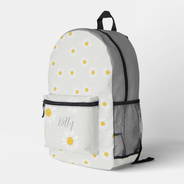 Personalized Daisy Flower Backpack (Back Corner Right)