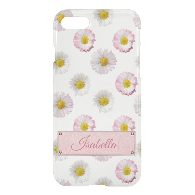 Personalized Daisy Flower Clear iPhone clear case (Back)