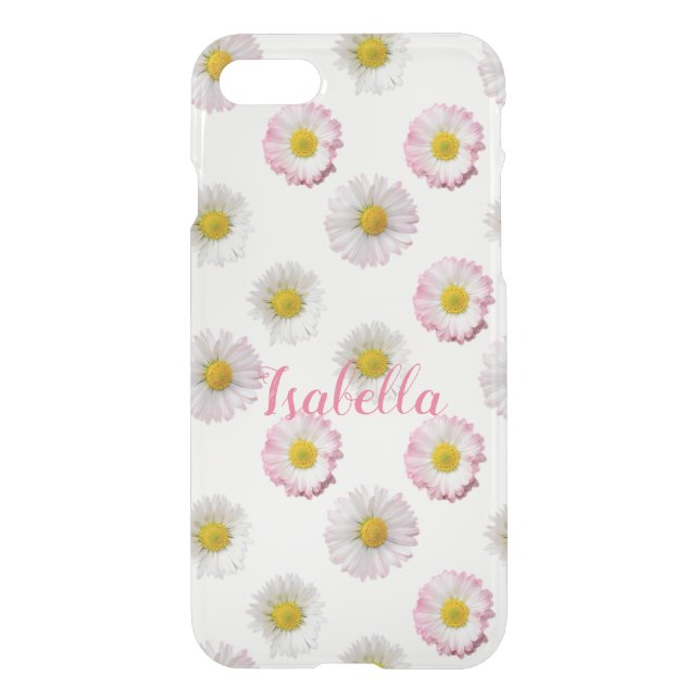 Personalized Daisy Flower Clear iPhone clear case (Back)
