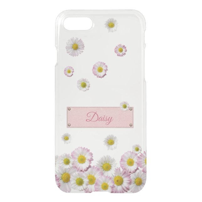 Personalized Daisy Flower Summer Clear iPhone case (Back)