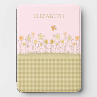 Personalized Daisy Gingham Floral Name Design Kindle Cover