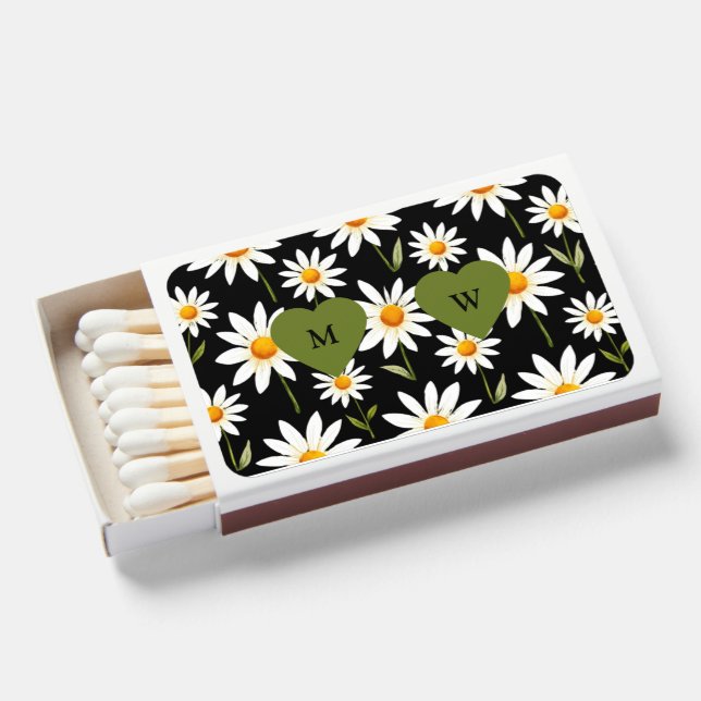  Personalized Daisy  Matchboxes (Front Open)