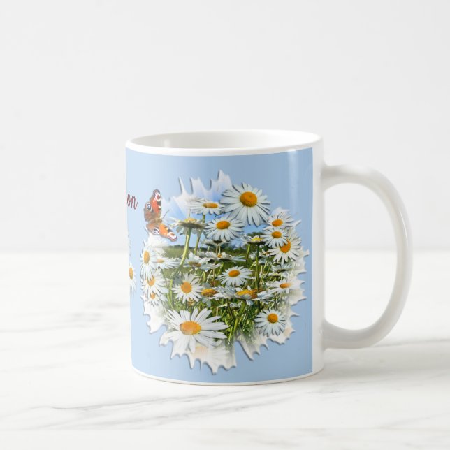 Personalized Daisy Meadow Custom Name Coffee Mug (Right)