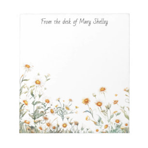 Personalized Daisy Notepad