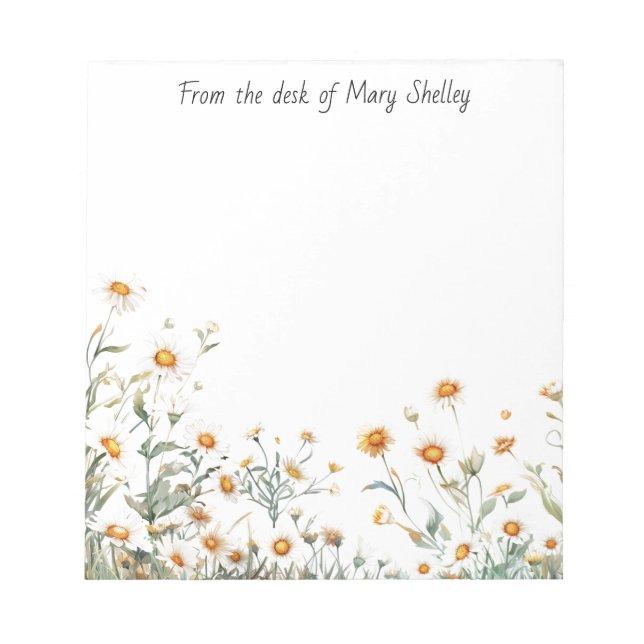 Personalized Daisy  Notepad (Front)
