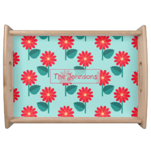 Personalized Daisy Pattern  Serving Tray