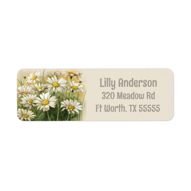 Personalized Daisy Return Address Labels (Front)