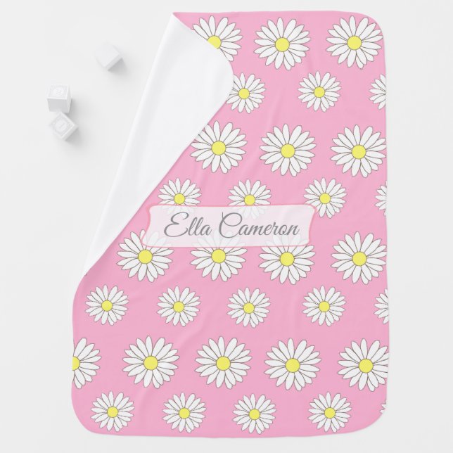 Personalized Daisy Themed Baby Blanket (In Situ)