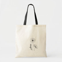 Personalized Daisy Tote Bag with Name