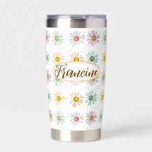 Personalized Daisy Water Bottle Tumbler