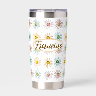 Personalized Daisy Water Bottle Tumbler
