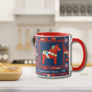 Personalized Dala Horse Christmas Mug