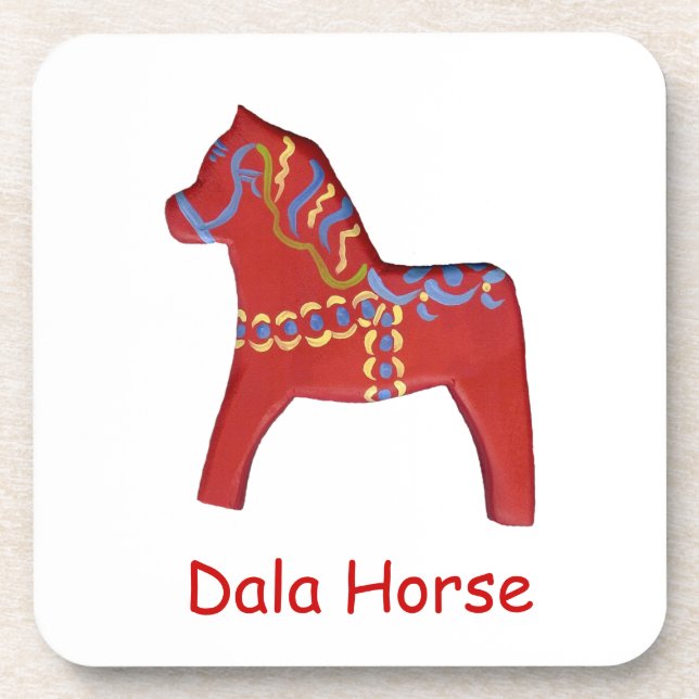 Personalized Dala Horse Coaster Set (Front)