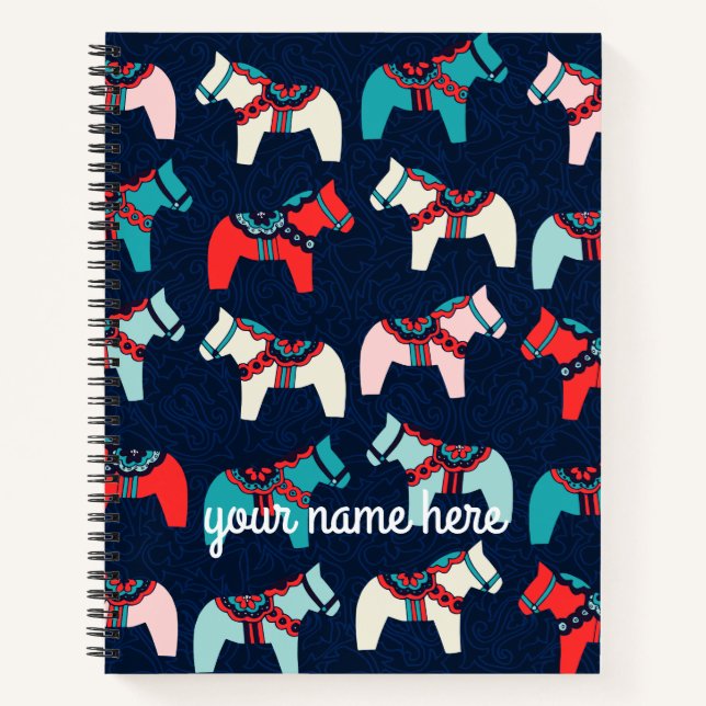 Personalized Dala Horses Notebook (Front)