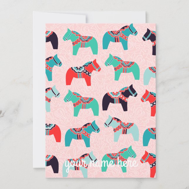 Personalized Dala Horses Notecards (Front)