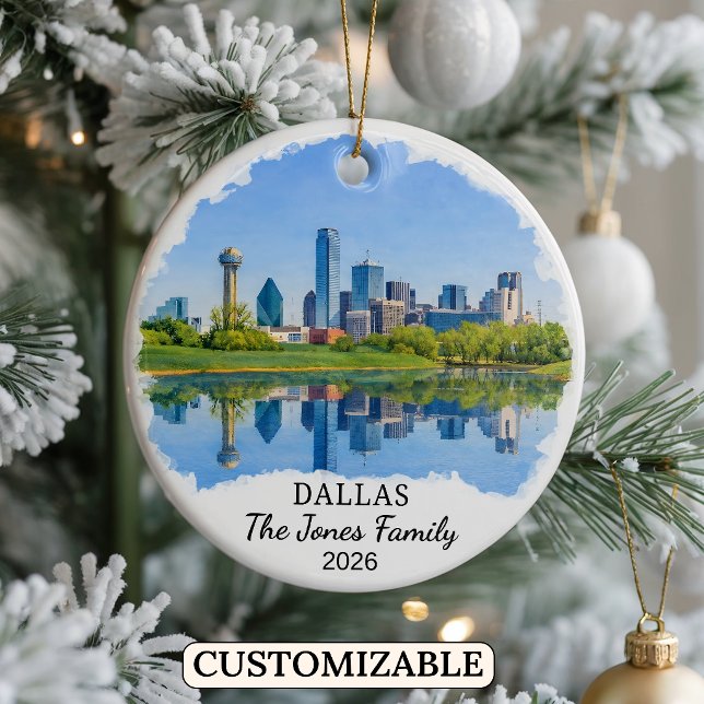 Personalized Dallas Ornament, Custom Texas Ceramic Ornament (Creator Uploaded)