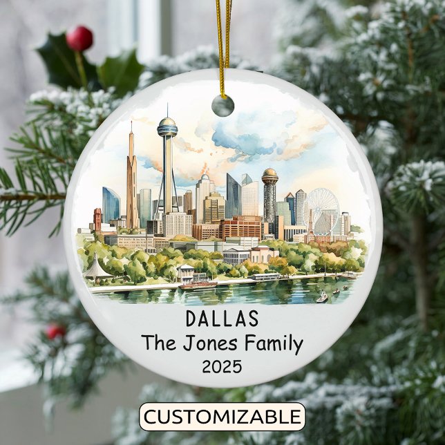 Personalized Dallas Ornament, Texas Ceramic Ornament (Creator Uploaded)