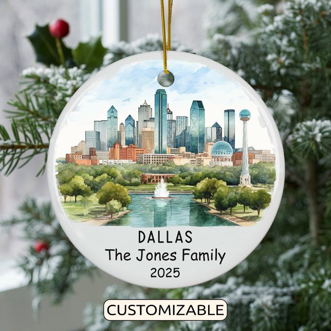 Personalized Dallas Ornament, Texas Ceramic Ornament (Creator Uploaded)