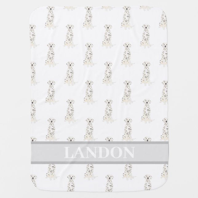 Personalized Dalmatian Baby Blanket (Front)