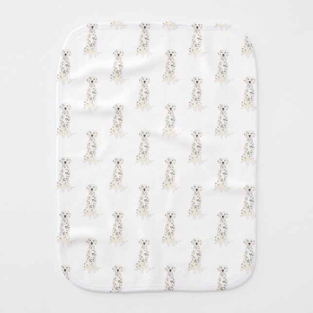 Personalized Dalmatian Baby Burp Cloth (Front)