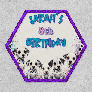 Personalized Dalmatian Birthday Party Hexagon Patch