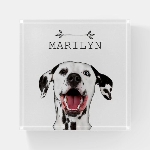 Personalized Dalmatian  Cute Spotted Dog Paperweight