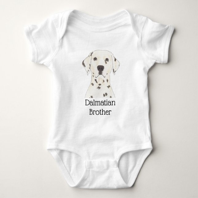 Personalized Dalmatian Dog Baby Bodysuit (Front)