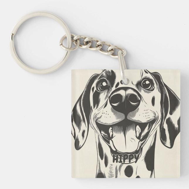 Personalized Dalmatian Dog Keychain (Front)
