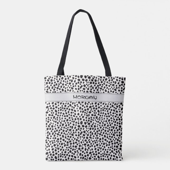 Personalized Dalmatian Dots Tote Bag (Back)