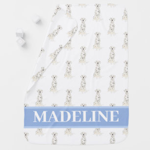 Personalized Dalmatian Pink Baby Blanket