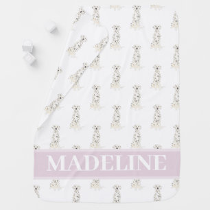 Personalized Dalmatian Pink Baby Blanket