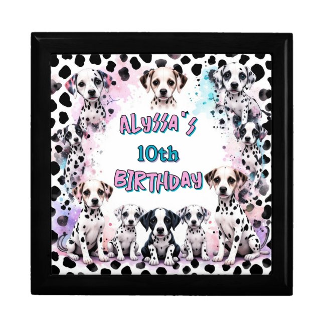 Personalized Dalmatian Puppy Birthday Gift Box (Front)