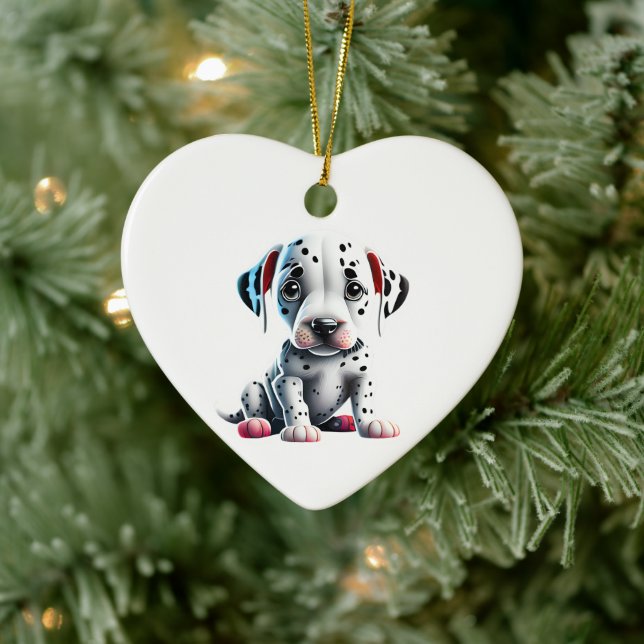 Personalized Dalmatian Puppy Ceramic Ornament (Tree)