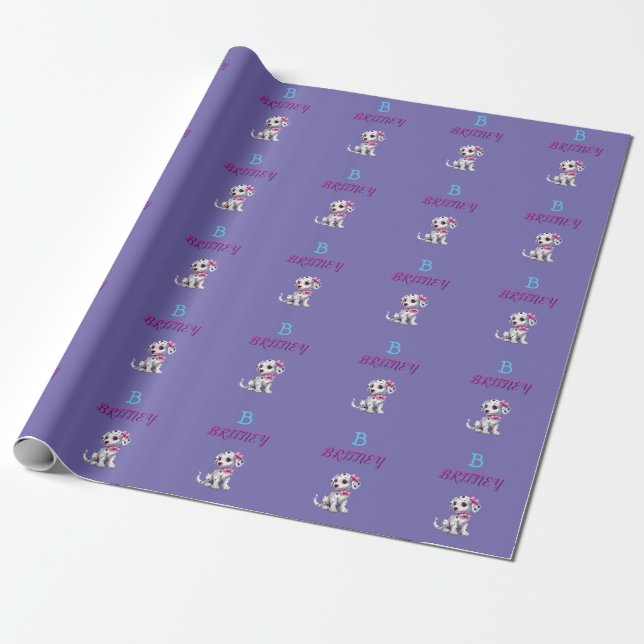 Personalized Dalmatian Puppy Monogram - Wrapping Paper (Unrolled)