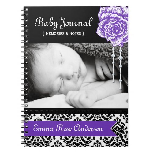Personalized Damask Baby Journal