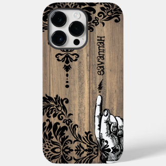Personalized Damask Barn Wood Vines Case-Mate iPhone 14 Pro Max Case