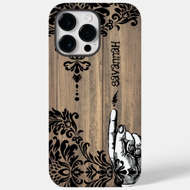 Personalized Damask Barn Wood Vines  Case-Mate iPhone Case (Back)