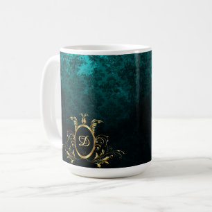 Personalized Damask gold Frame Coffee Mug