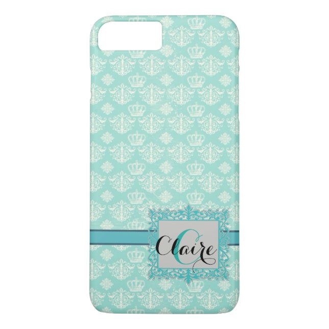 Personalized Damask iPhone 7 Plus Case (Back)