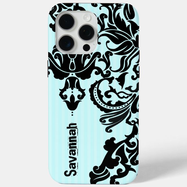 Personalized Damask iPhone Cover You Choose Color (Back)