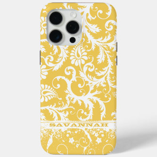 Personalized Damask iPhone Cover-You Choose Color 15 Pro Max Case