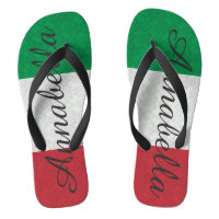 Personalized Damask Italian Flag Flip Flops