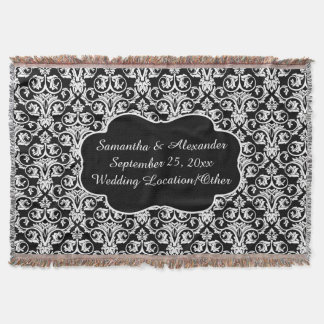 Personalized Damask Wedding Custom Keepsake Throw