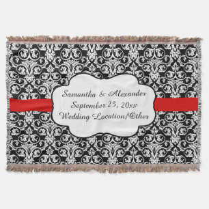 Personalized Damask Wedding Custom Keepsake Throw Throw Blanket