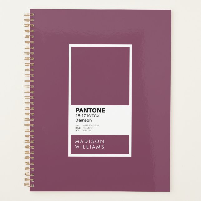 Personalized Damson Purple Notebook | Custom Name (Front)