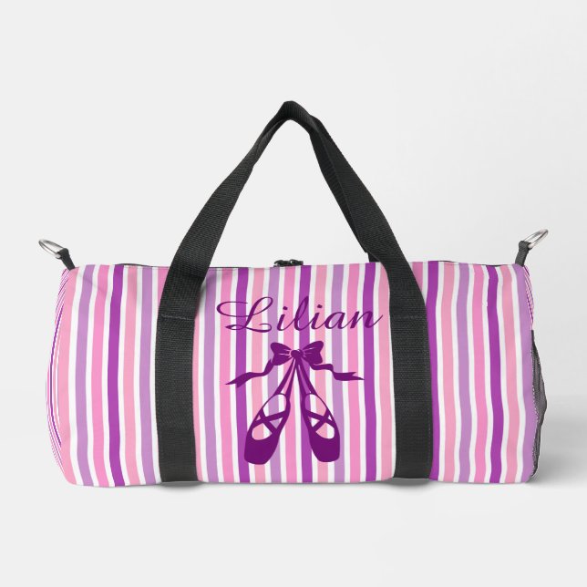 Personalized Dance Bag with Name Purple Ballet  (Front)
